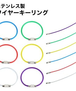ワイヤーキーリング キーチェーン キーホルダー ステンレス ロックワイヤー アクセサリー 10cm 2mm 単品